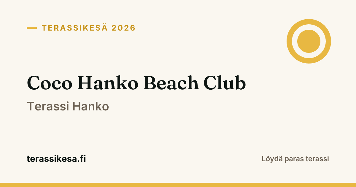 Coco Hanko Beach Club